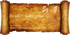 Szoó Györgyi névjegykártya